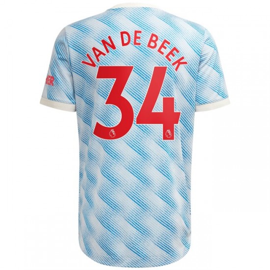 Camisola Manchester United Donny Van De Beek 34 Equipamento Segundo 2021-2022 Manga Curta